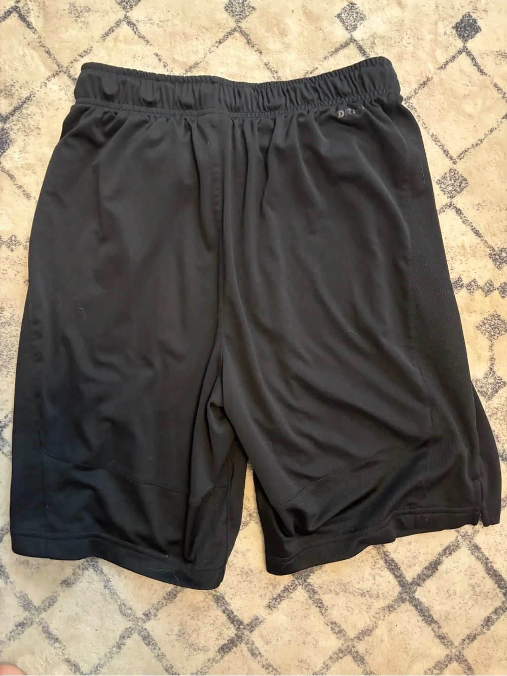 Nike Men’s Black Athletic Shorts with White Swoosh